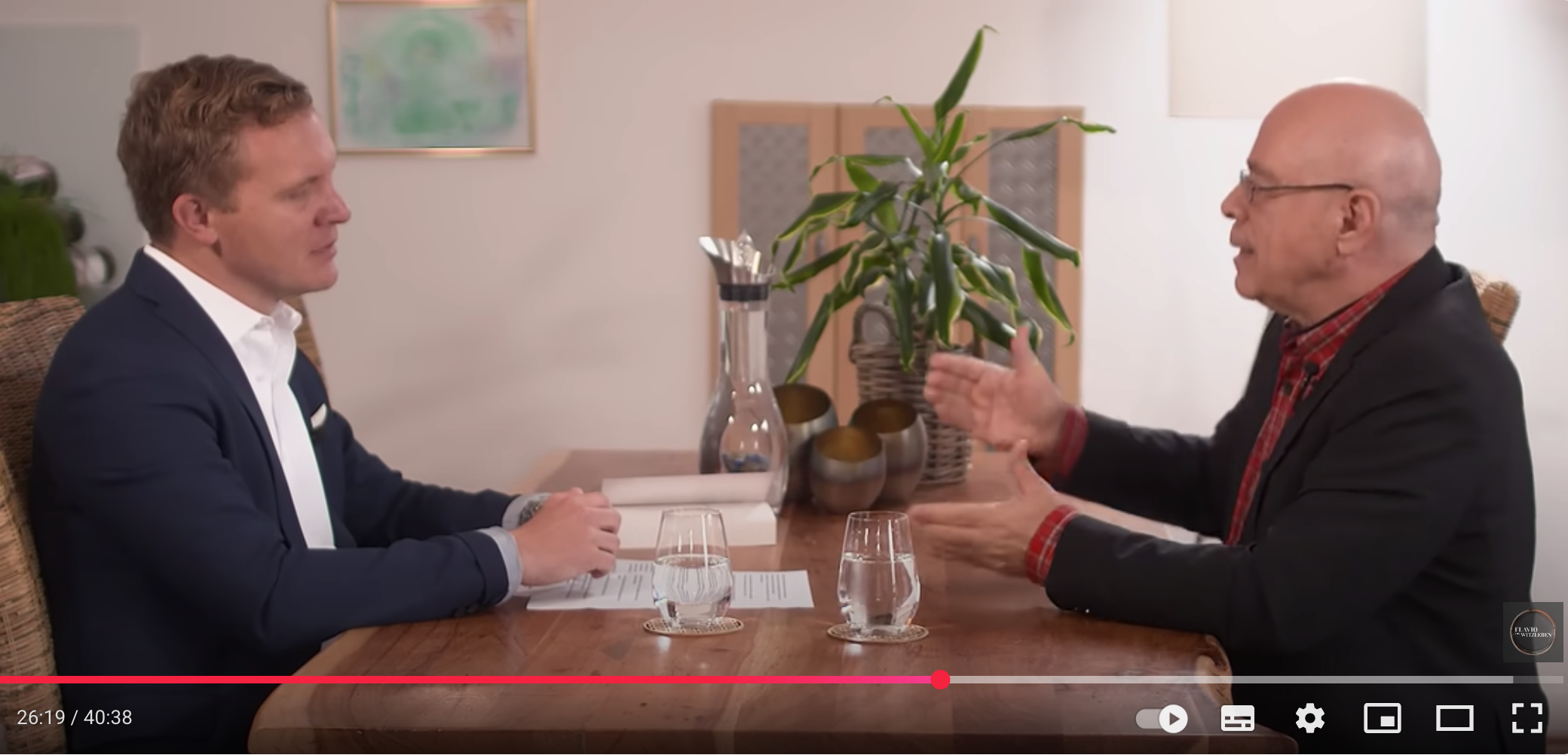 Screenshot aus dem Interview von Flavio v. Witzleben mit Tom Sora
