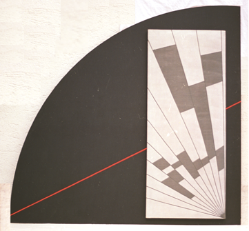 Aus zwei Kreisen (1); Bild-Objekt (Hartfaserplatte, Keilrahmen/Leinwand, Drahtgitter, Farbe) von T. Sora