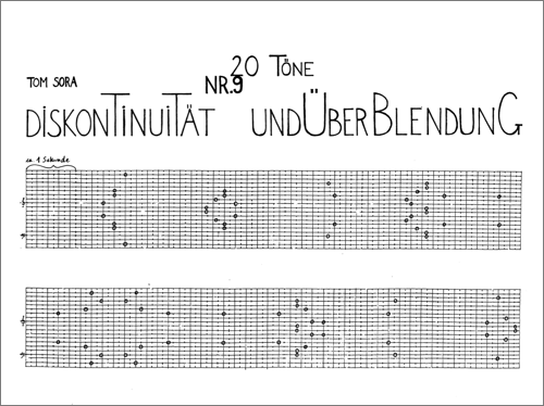 Tom Sora: Diskontinuität und Überblendung, erste Seite (Handschrift)