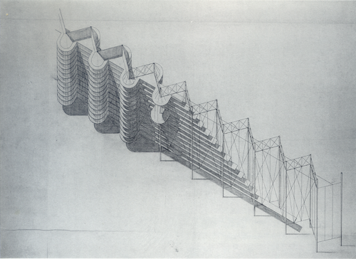 Heinz und Bodo Rasch: Serie von hängenden Gebäuden (Foto: aus Klotz, Heinrich, 1986)