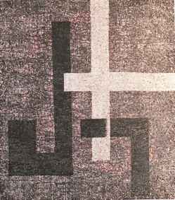 Tropfen-Gitter und Swastika; Malerei (Akryl) von T. Sora